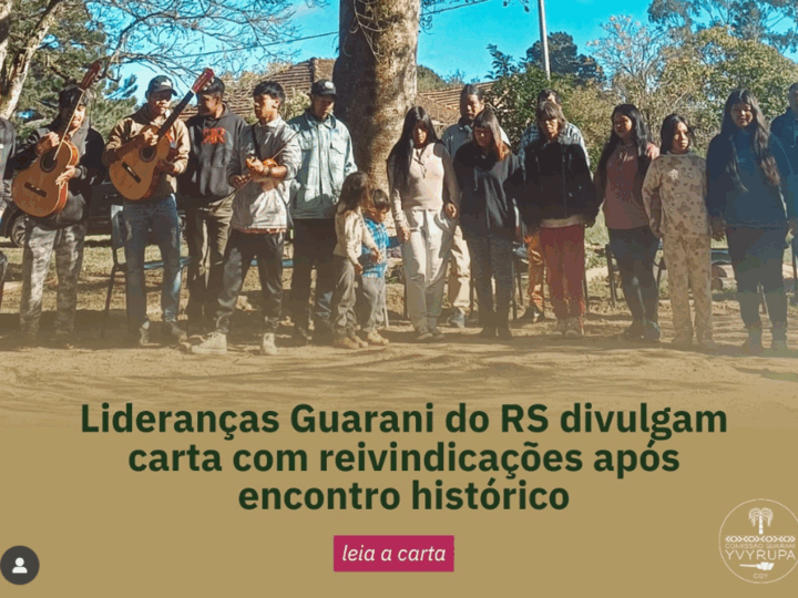 Lideranças Guarani do RS divulgam carta com reivindicações após encontro histórico